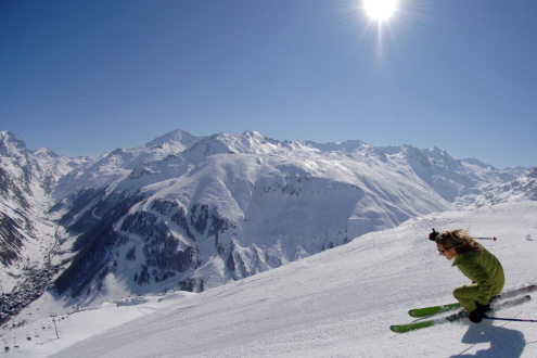 Ski slopes above Val d'Isère, France
