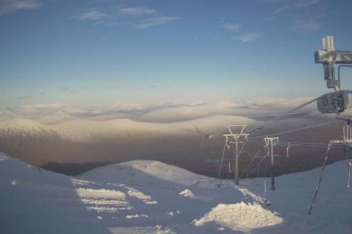 Sunset from the slopes of Glencoe, Scotland – 31 December 2022 – Weather to ski – Snow Report, 31 December 2022
