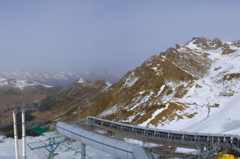 View over a skilift on the slopes in Verbier, Switzerland, which now has a handful of ski runs open at weekends – Weather to ski – Snow report, 14 November 2025