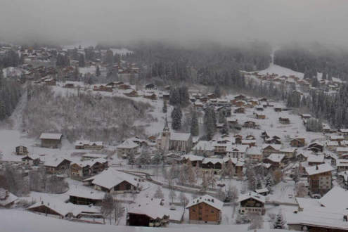 Snow-covered ski resort of Les Gets, France, on 20 November 2025 – Weather to ski – Who got the most snow in the Alps in 2025-26?